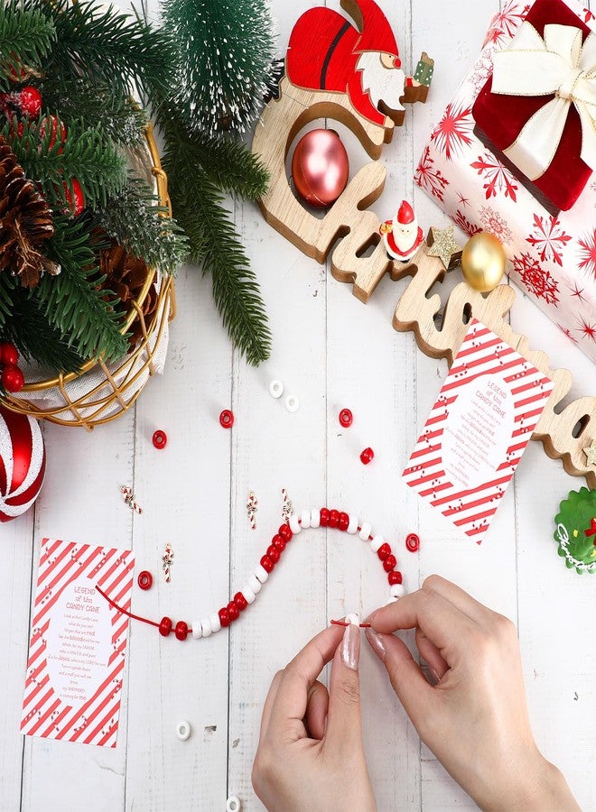 Ferreve 20 Set Christian Christmas Crafts Bulk DIY the Legend of the Candy Cane Crafts for Bracelets Religious Candy Cane Story Gifts for Xmas Stocking Suffer Sunday School Party Favor (Classic Style) - Image 5